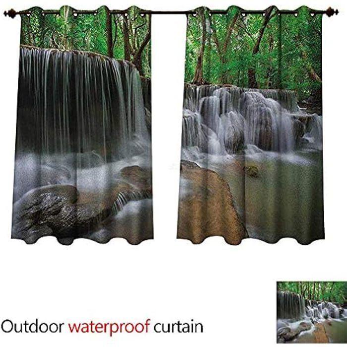 Curtains - Anshesix - Watercolor Oak Green - Waterproof - 63" X 63"