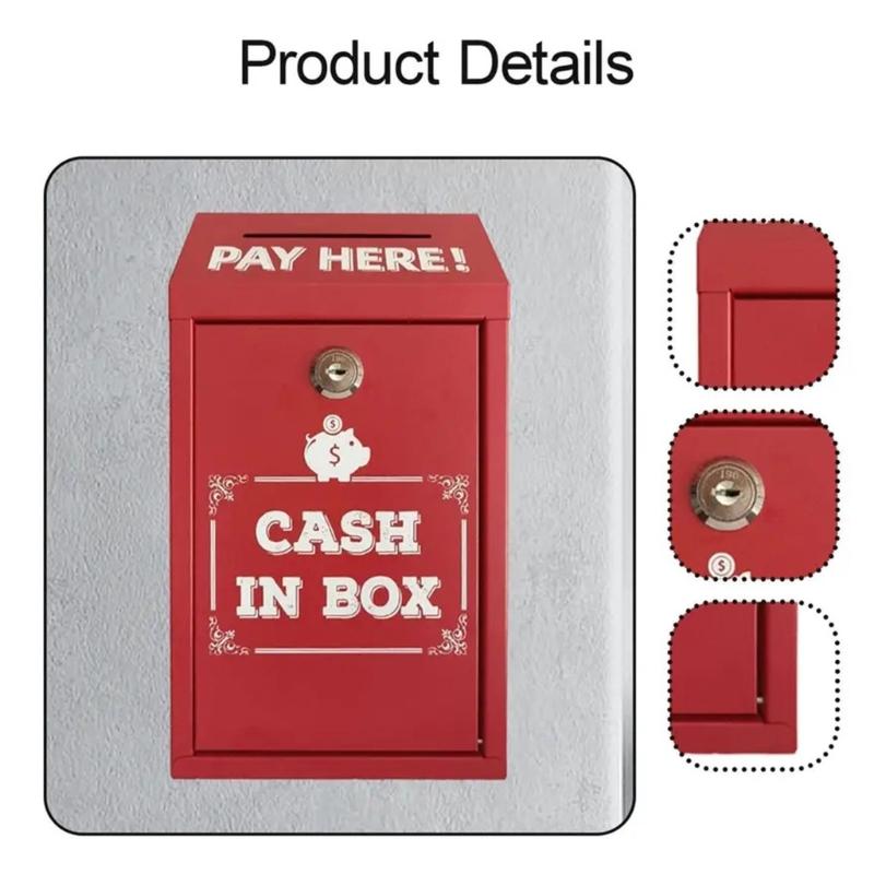 Caixa de Armazenamento de Ferro com Fechadura Estojo de Depósito Portátil Para Itens Confidenciais Acessórios de Moedas