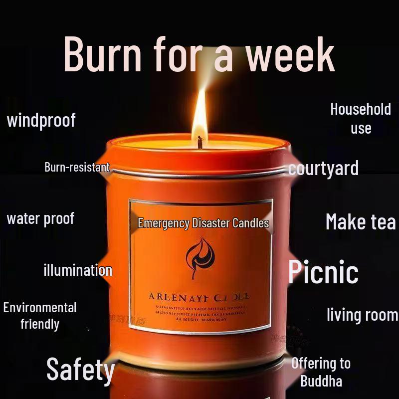 Smokeless Odorless Windproof Emergency Survival Candles: Power Outage & Earthquake Backup [Buy 1 Get 1 Cover] Emergency Candle