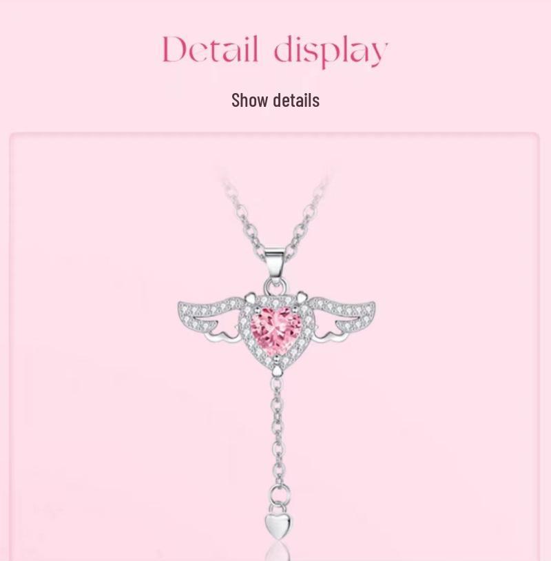 Cupid's Heart S925 Sterling Silver Necklace – Elegant Angel Pendant for Women, Ideal Gift for Girlfriend