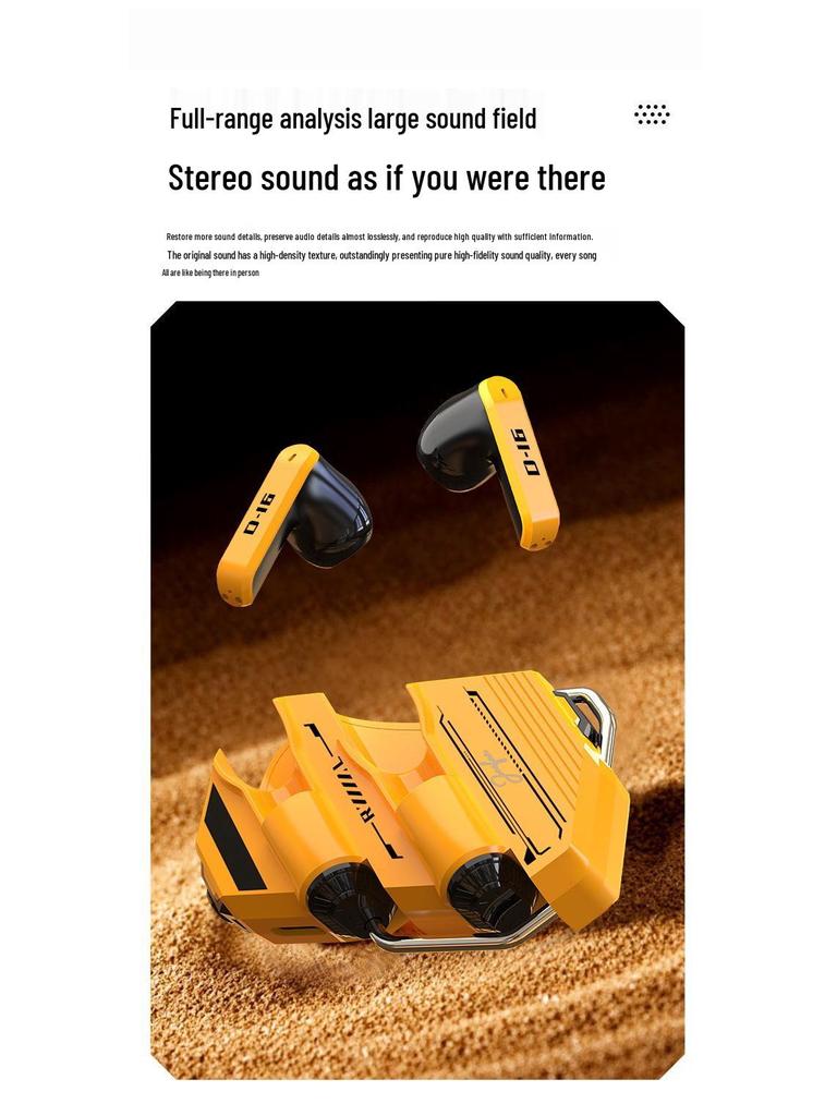 GQ-16 Bluetooth Headset: Cool Mecha Style, Semi-In-Ear, High-Quality Noise Reduction