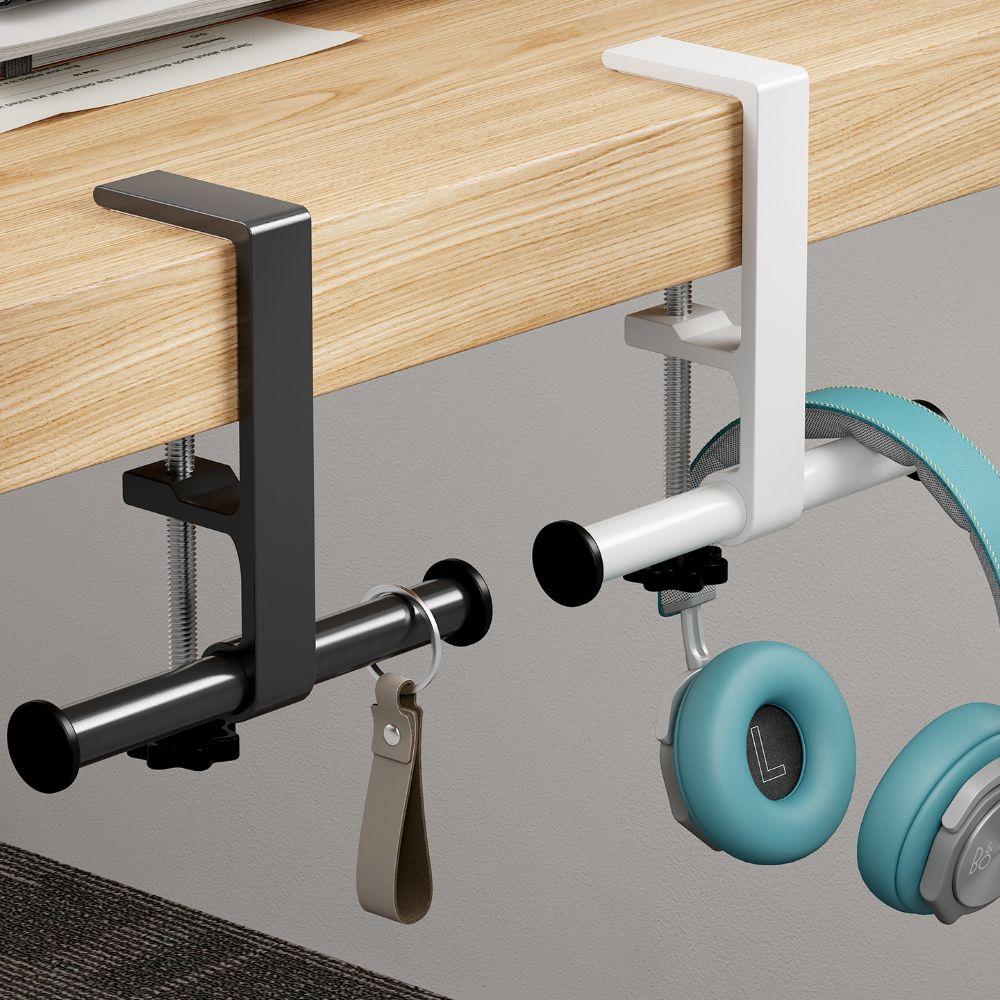 Adjustable Clamp Desk Bag Hanger Aluminum Alloy Under Desk Clamp Hook Dorm Room