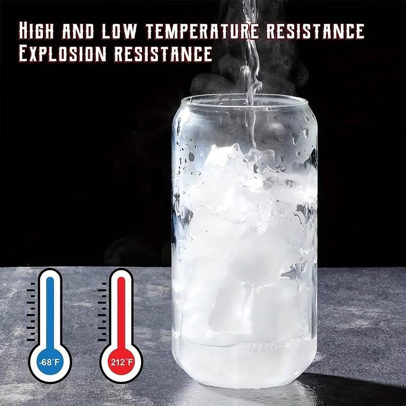 Glass Beer Cups Set Comes With Straw And Cleaning Tools Transparent Beverage Milk Tea Coffee Cup Suitable For Home Bar Parties