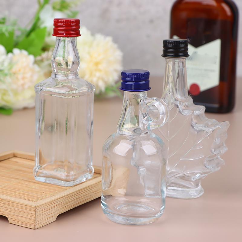 1 stk 50 ml hjemmeglass blyfri karaffel med deksel for brennevin Scotch liten vinflaske glass drikkeflaske bartilbehør