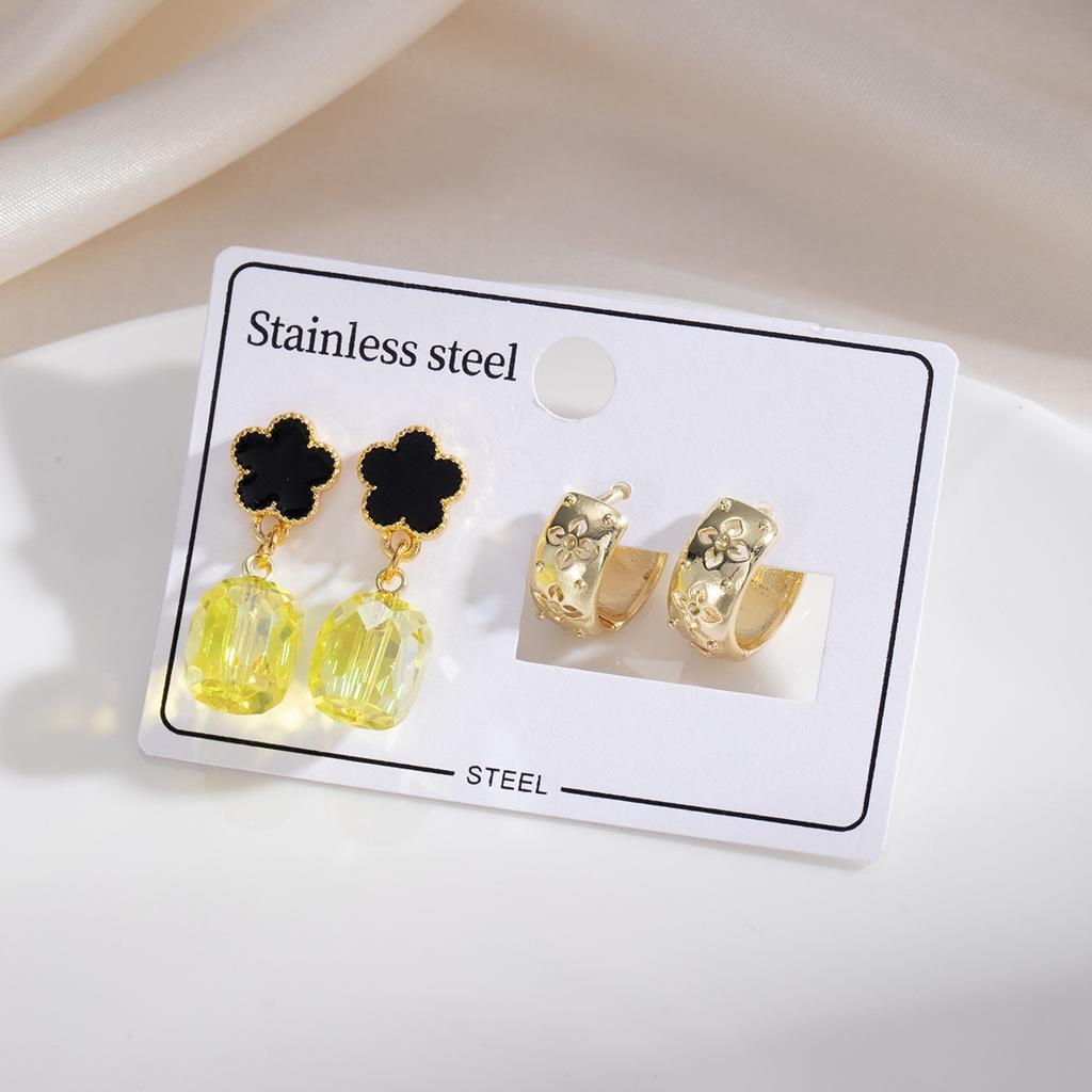 1Set French Vintage Style Long Drop Pendant Earrings Set Decoration