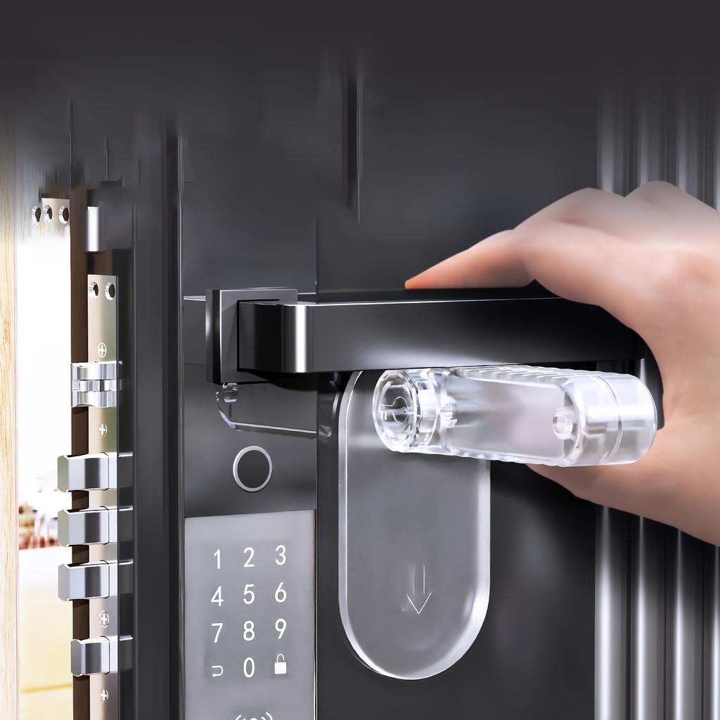 1/3/4 Pcs Door Handle Safety Lock, No-Drill No-Power Fixed Lock Buckle for Child and Pet Door Opening Prevention, Anti-Pinch