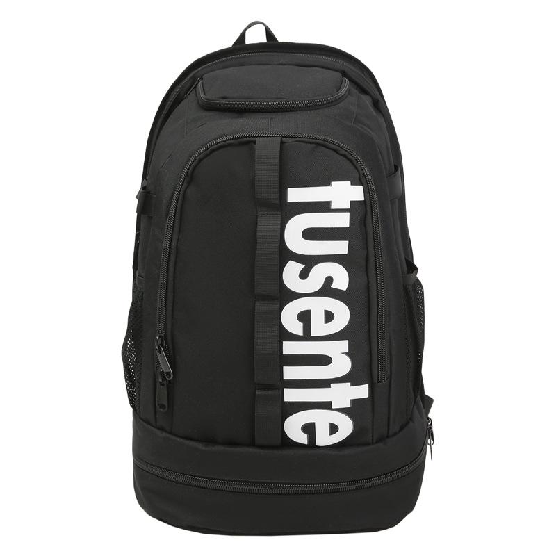 

Рюкзак для пішого туризму на відкритому повітрі Нейлоновий Великої місткості Водовідштовхувальний Дорожній рюкзак з відділенням для взуття чорний