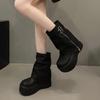 Small thick-soled heightening Martin boots women's new autumn sweet and cool wind big-headed trouser boots medium tube short boots