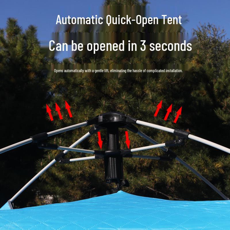 Instant Open Fully Automatic Winter Fishing Tent - No Assembly Needed, Thickened for Warmth and Cold Protection, Ideal for Camping and Ice Fishing.
