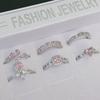 Pink Zircon Series Open Ring Cross French High-End Light Luxury Niche Design Sweet Cool Wind Ring Female Tide