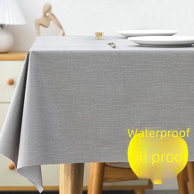 Tovaglia nordica impermeabile e antimacchia in PVC - Senza lavaggio, resistente alle scottature, colore unito per tavolini da caffè e da pranzo rettangolari