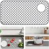 Sink Protectors for Kitchen Sink-28.4"x 14.3"Sink Mat- Heat-resistant Easy-clean Silicone Sink Mat for Stainless Steel Sink