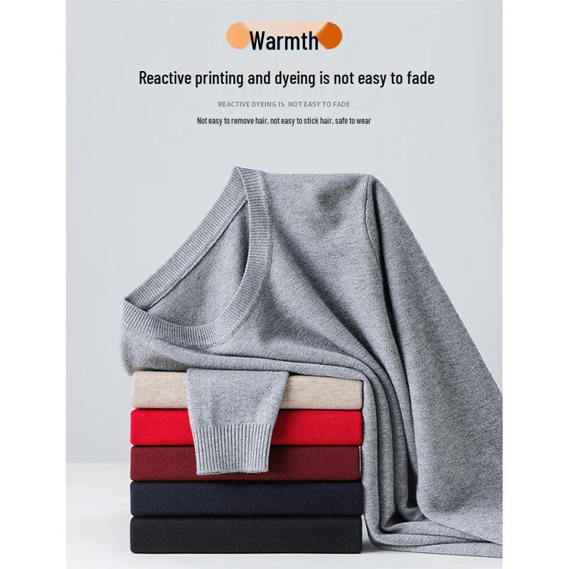 Romon Men's Round Neck Warm Knit Sweater WLL202