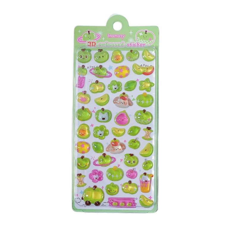 3D Puffy Cartoon Sticker Sheet Ocean Animal Bread Fruit Kawaii Stickers For Phone Case Laptop Journal Scrapbook Diy Decoration