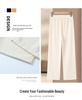 High-Waisted Tencel Pants for Middle-Aged and Elderly Women - Loose Fit, Slimming, Elastic Waistband, Casual Straight-Leg.
