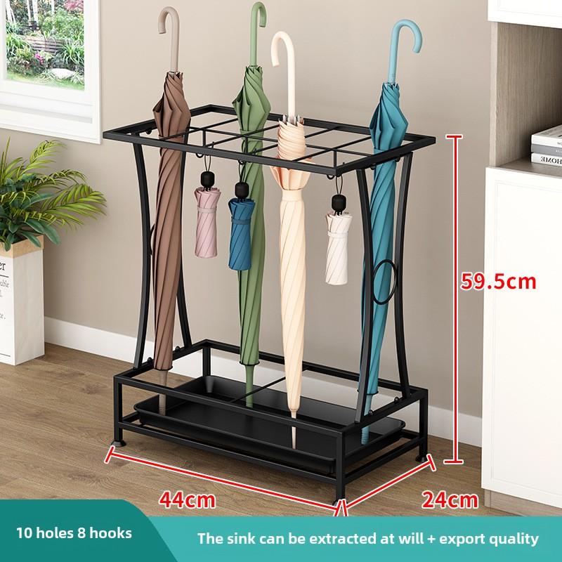 Iron Hotel Umbrella Stand  Minimalist Lobby Organizer  Long and Foldable Umbrella Holder Sturdy Storage Rack