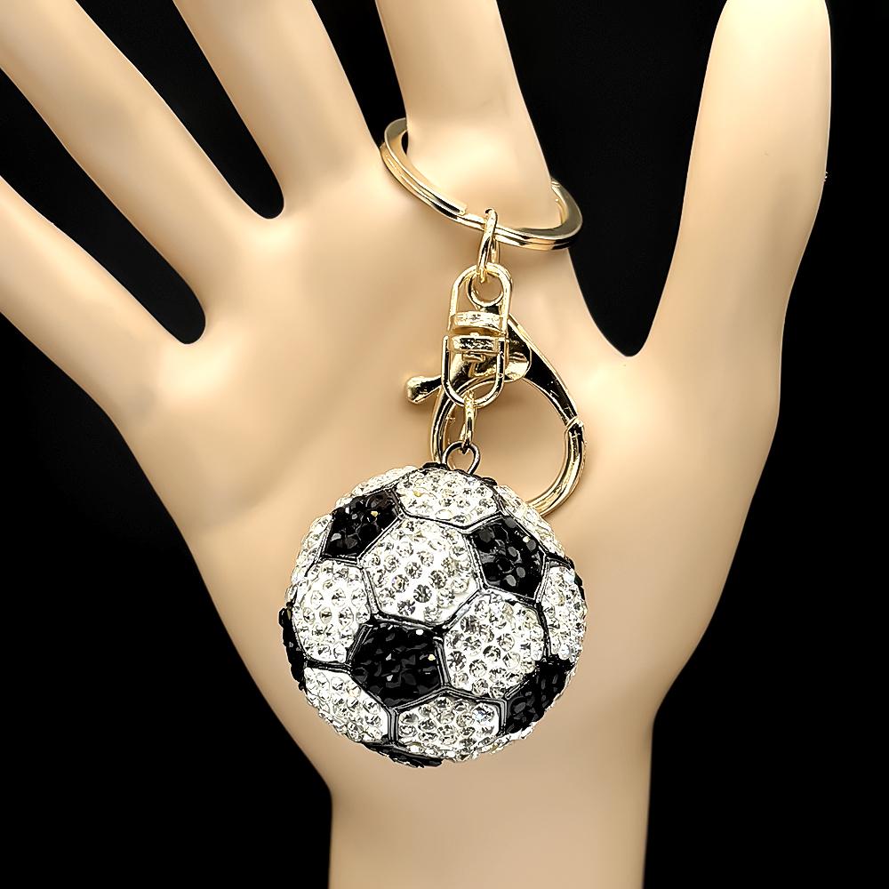 3D Soccer Keychain USA For Women Men Bling Rhinestone Canada Mexico Football Cup Keyring Souvenir Jewelry Accessory