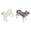 2pcs Howling Wolf Action Figure Figurines Toys Howling Wolf Animal Model Educational Presents for