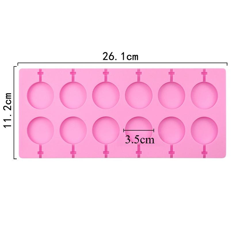 12 Hole Silicone Lollipop Molds Chocolate Candy Pop Fondant Mould Sugar Lolly Chocolate Cookie Candy Maker Party For Children