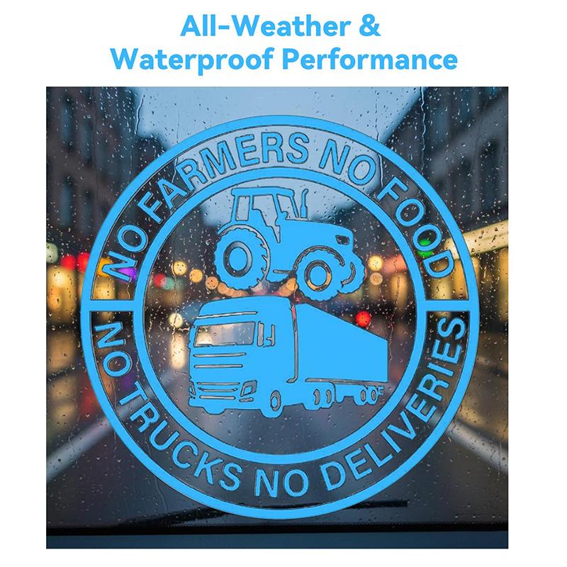 No Farmers No Food No Trucks No Deliveries Vinyl Sticker, Personalized Stickers, Heavy-Duty Weatherproof Car Sticker