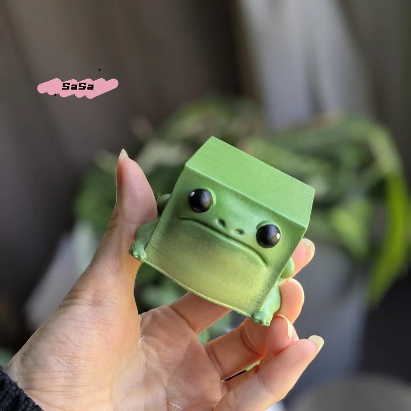 S-1/2Pcs Cute Ugly Frog Statue Ornaments Cartoon Resin Ornament Desktop Decoration Home Decor Funny Creative Crafts Gifts