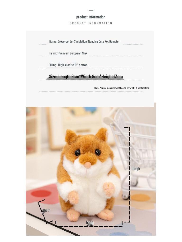 Standing Cute Hamster & Rabbit Plush Toy Backpack Pendant