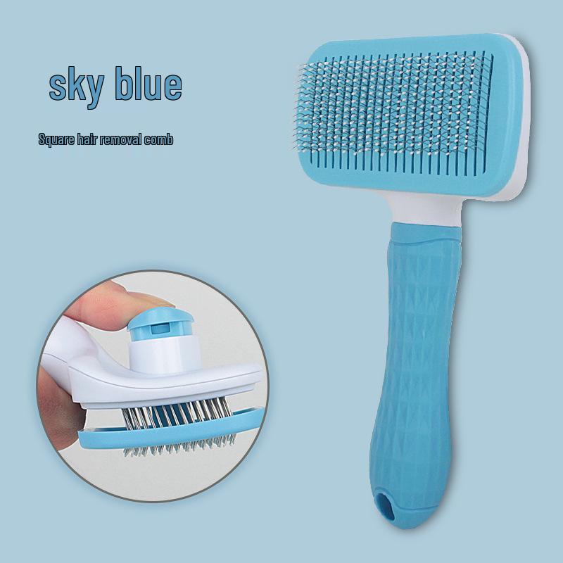 Stainless Steel Pet Shedding Comb for Cats & Dogs - Detangling Slicker Brush with Fine Teeth