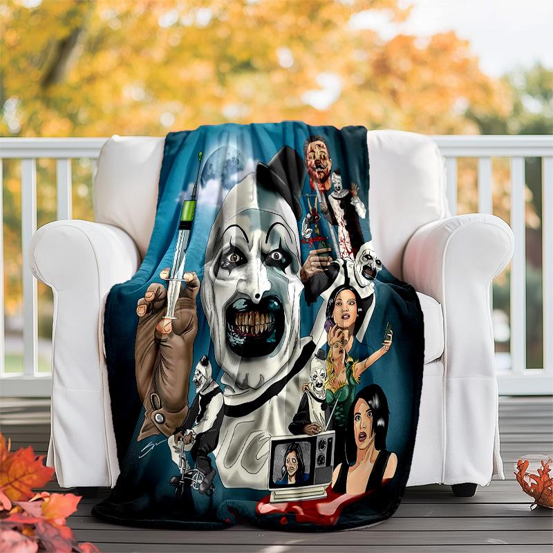 Coperta plaid stampata Art the Clown Terrifier1—leggera, morbida, calda;coperta versatile per tutte le stagioni—perfetta come coperta per l'aria condizionata, coperta per il riposino