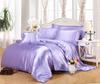Red Wedding Four-Piece Set: Imitation Mulberry Silk Duvet Cover and Bed Sheet in Solid Color, Double Size, Faux Tencel Tribute Satin.