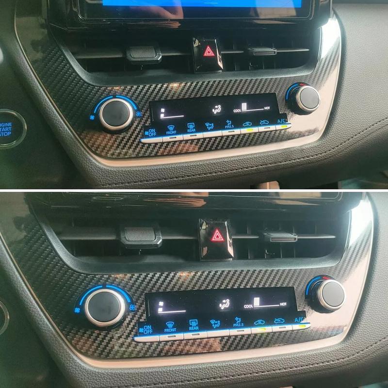 3D Carbon Fiber Style Car Center Console AC Button Cover Trim Sticker Vinyl Fit for Toyota Corolla     2024