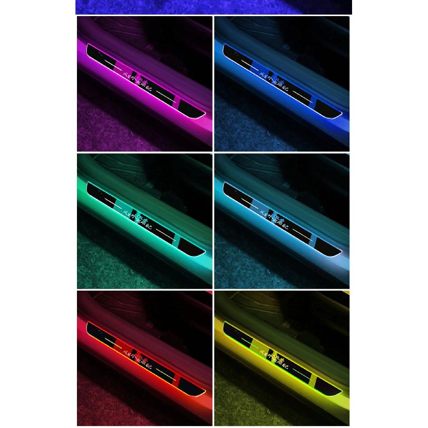 4pcs Customized Car Glows Welcome Door Sill Strip Light Threshold Lamp Welcome Scuff Plate Pedal Light Ambient Light Illuminated