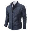 Men's Autumn/Winter Stand-Up Collar Zipper Cardigan Jacket with Velvet Knit