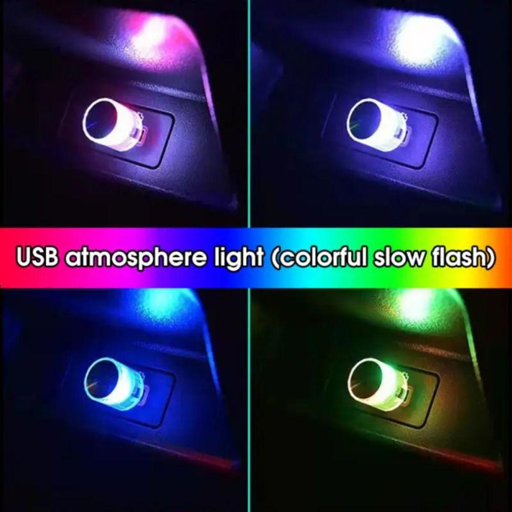 Multicolor Car Ambient Light Colorful Flashing LED Light Universal Atmosphere Lamp