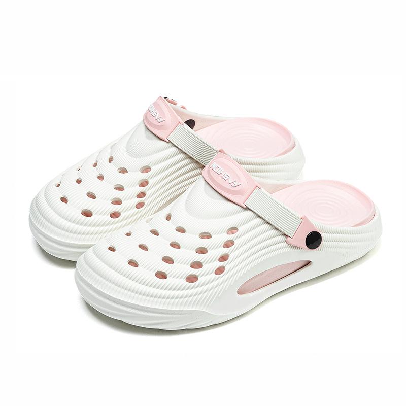 "Unisex Summer Garden Shoes: Non-Slip, Thick-Soled Half-Toe Beach Sandals"