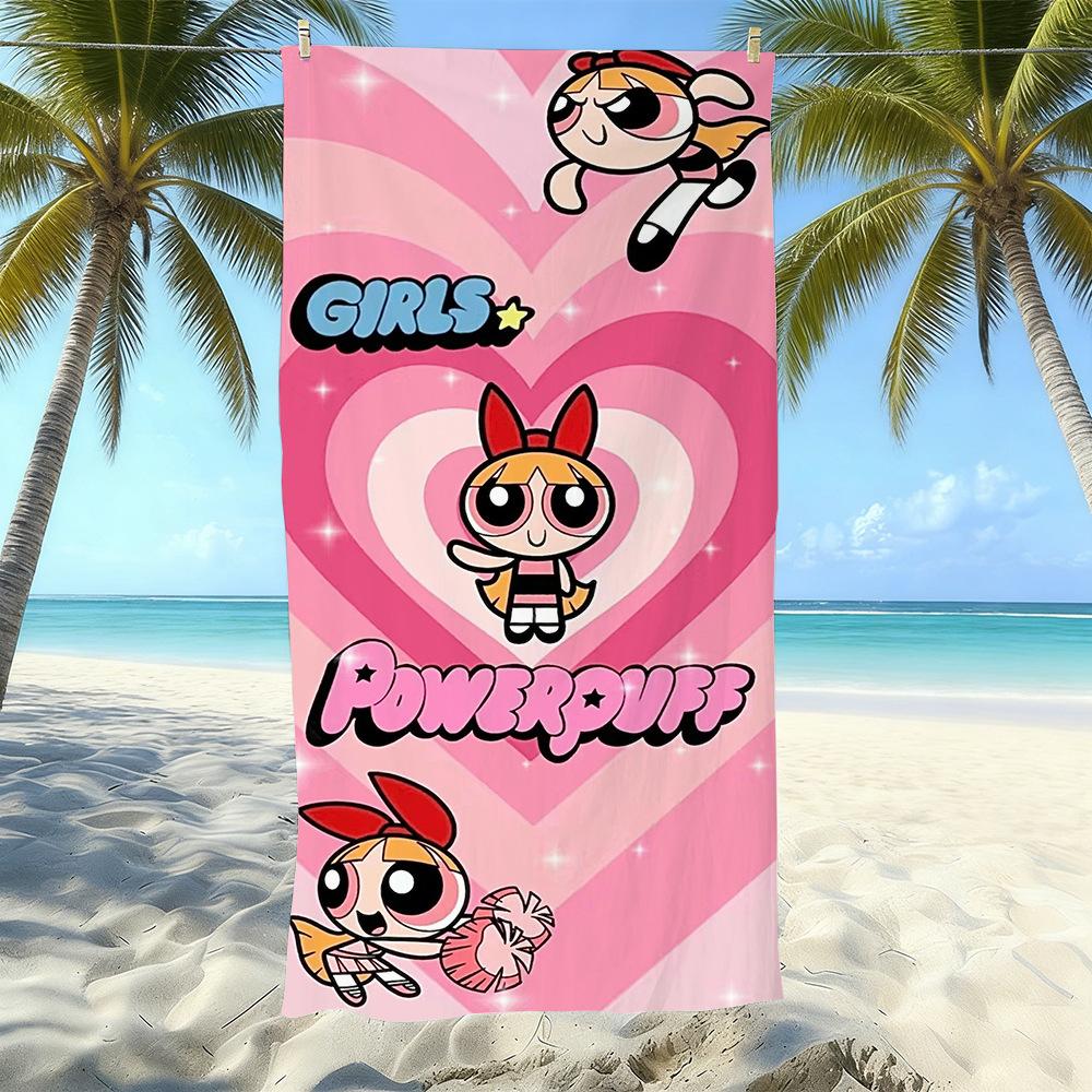 Cartoon Flying Little Policewoman Microfiber Beach Towel Quick-Drying Water-Absorbing Children'S Swimming Bath Towel Travel Portable Large Ruler
