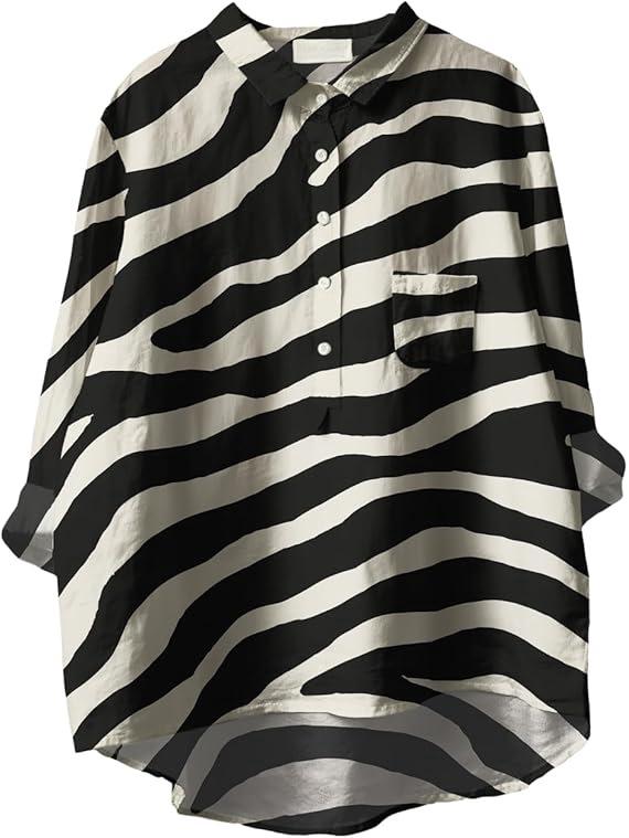 

2026 Spring/Summer Retro Slim Solid Color Lapel Short Sleeve Women s Shirt XXL чорний/білий