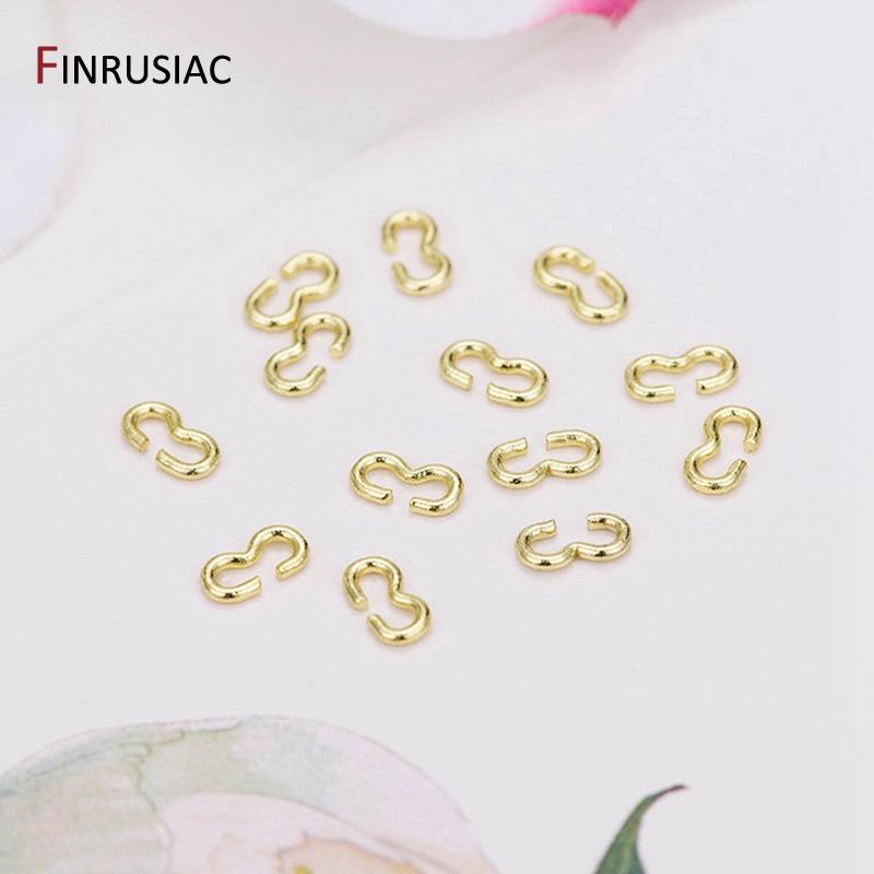 

Jewellery Making Supplies 14K Gold Plated Two Open Ring Connector Clasps DIY Jewelry Components 100pcs/lot