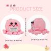 Pink Octopus Positive Crochet Animals Doll With Card Desktop Ornament Emotional Support Handmade Knitted Cheer Up Toy