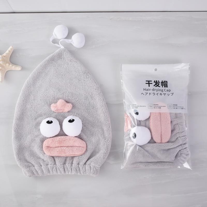 Clownfish Funny Water-absorbing Coral Velvet Dry Hair Cap Cartoon Cute Animal Pet Three-dimensional Shape Shower Cap