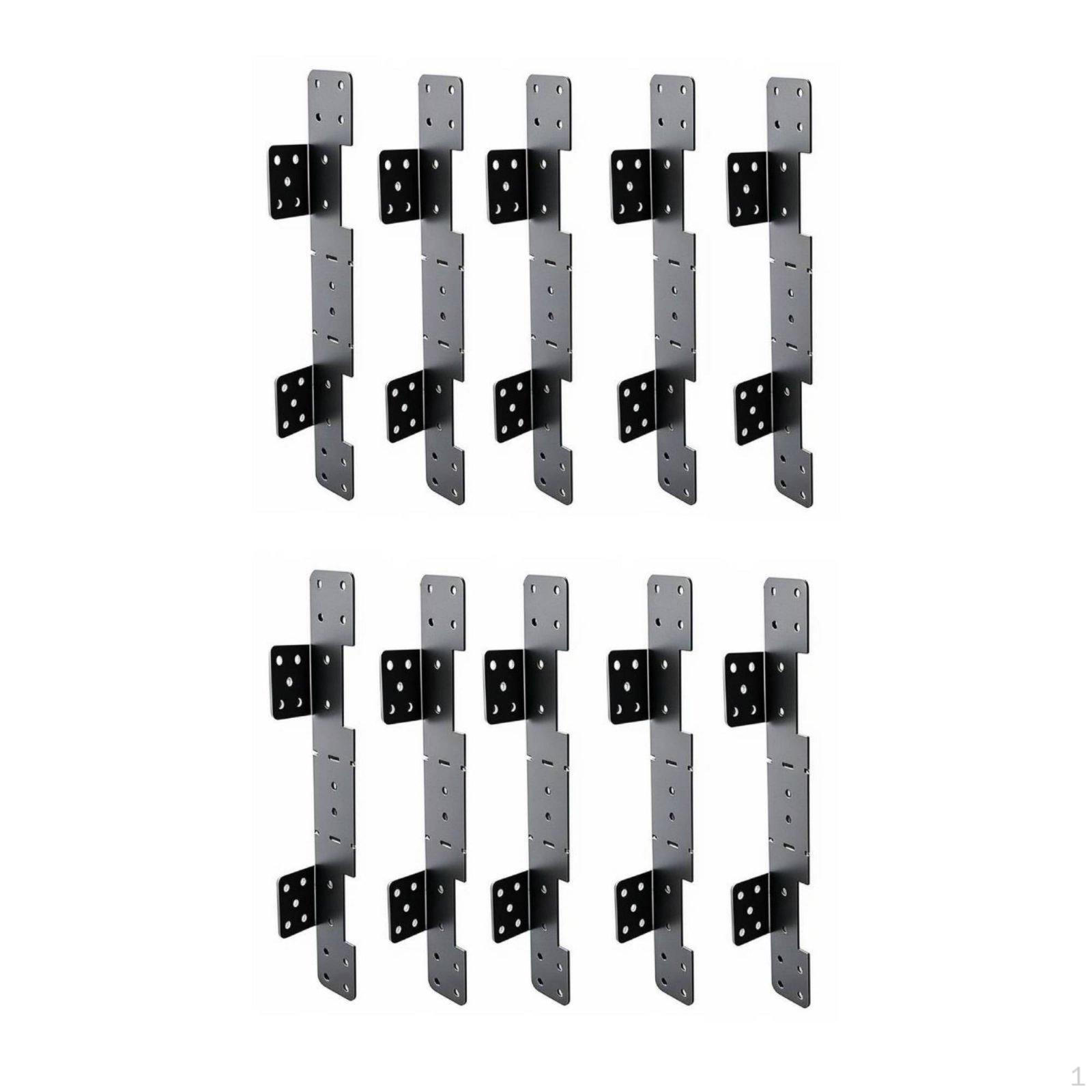 10 Pieces Adjustable Stair Stringer Bracket Coated Deck Reversible Plan and