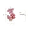 1PCS Cute Sequin Pink Big Number Bowknot Candle 3D Design Cake Topper Decoration Girls Birthday Cake Candles Dessert Ornament