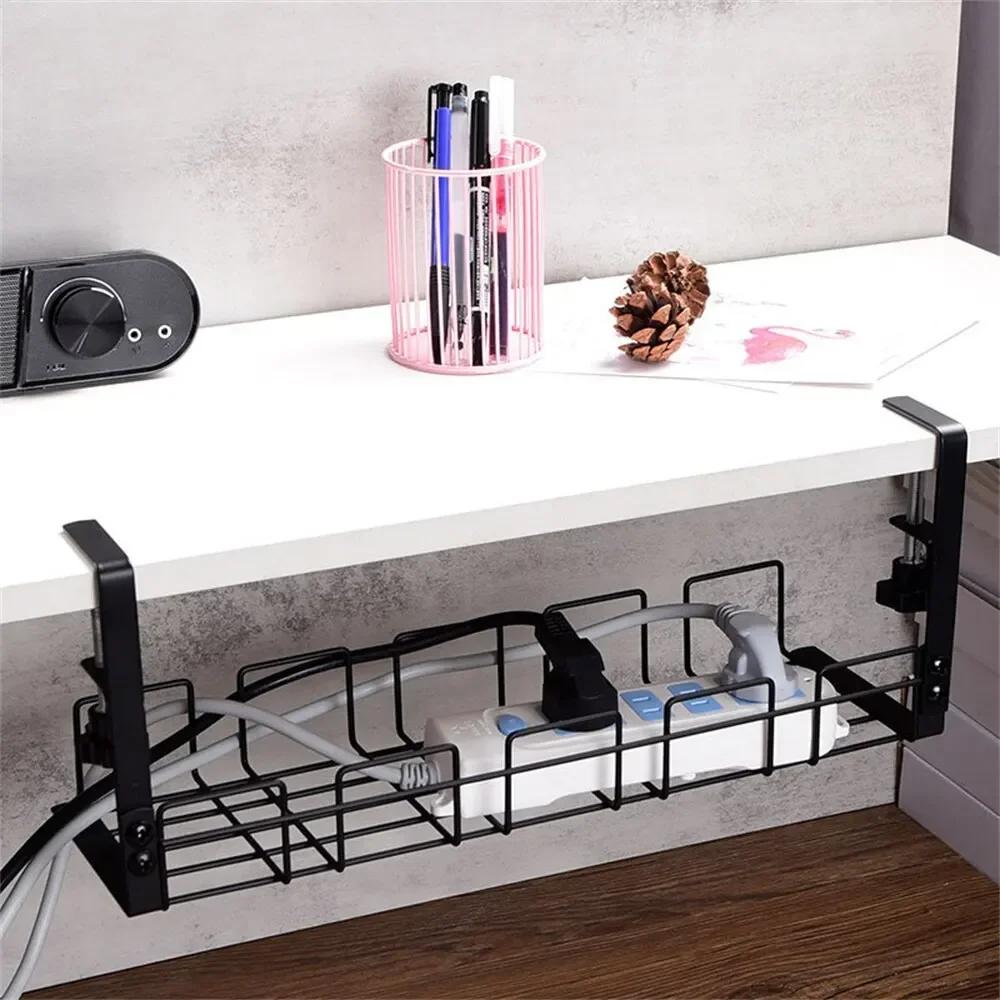 Undertable Storage Rack Metal Cable Tray Computer Desk Wire Organizer Without Perforated Kitchen Storage Accessories Weed Tray