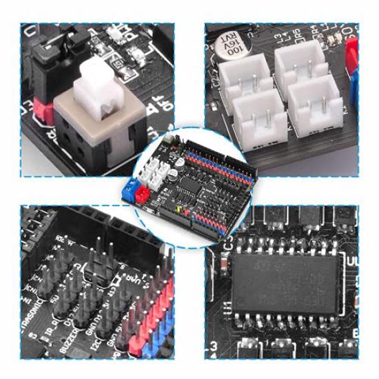 Startovací sada inteligentního robota do auta OSOYOO s pohonem 2 kol Kompatibilní s Arduino UNO R3 Project 2WD Sada inteligentního robota do auta s otevřeným zdrojovým kódem Vzdělávací robot pro vzdělávání