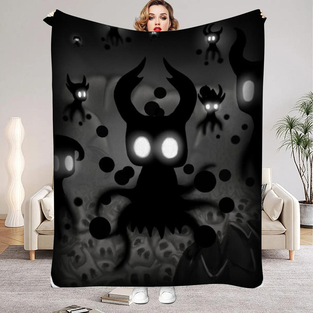 Hollow Knight Blanket Cartoon Game Printed Flannel Blanket for Home Living Room Bedroom Decor New Year Christmas Gift for Fans