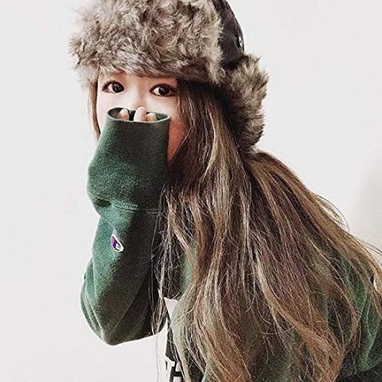 [14+ ICHIYON PLUS] Damenhut, Winter, Fliegermütze, Nylon, Boa, Fell, Fliegermütze, Kälteschutz, Herbst, Winter, ioth0007-gy