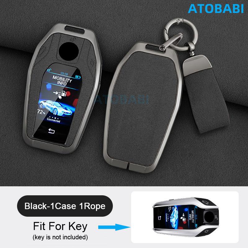Zinc Alloy With Suede Leather Car Key Case Remote Fobs Cover Bag For Bmw 5 7 Series G11 G12 G30 G31 G38 X3 X5 X7 730Li 740 530Le