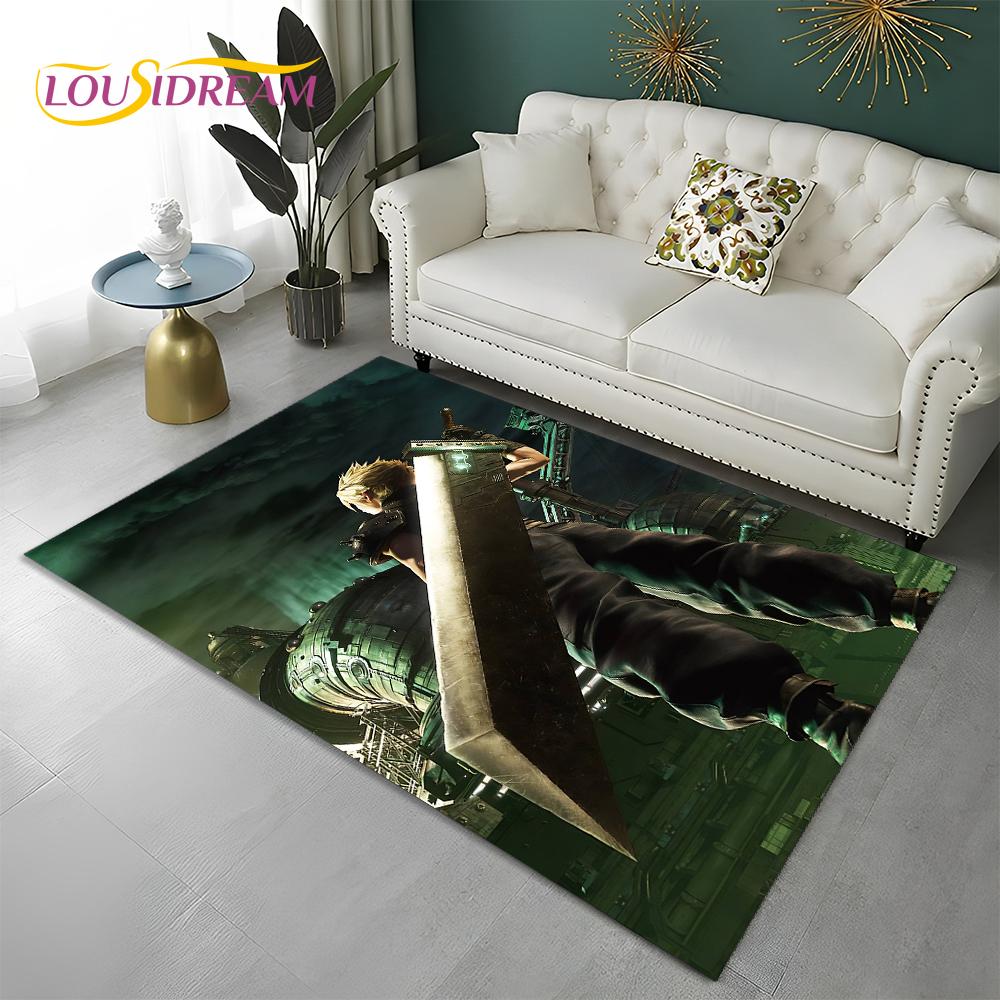 FF14 Gamer HD Final Fantasy Spiel 3D-Teppich für Zuhause, Wohnzimmer, Schlafzimmer, Sofa, Fußmatte, Dekor, Kinderbereich, rutschfeste Bodenmatte