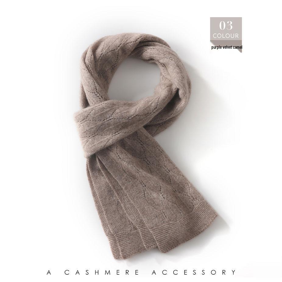 Versatile Unisex Cashmere Scarf: Dual-Use Shawl & Knitted Snood for Couples – Warm, Stylish, Neck Protection with Hollow Design.