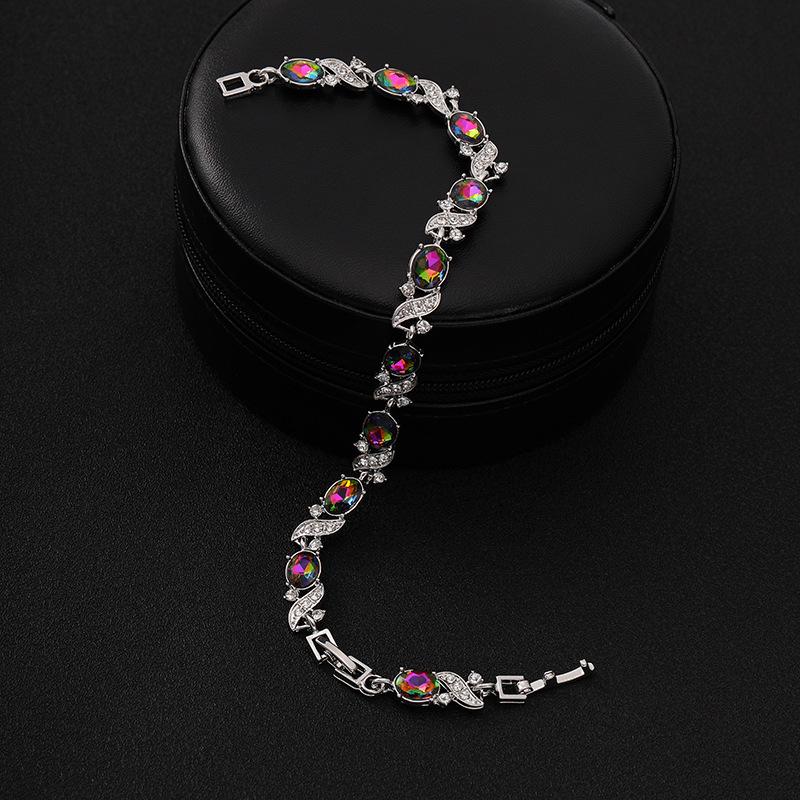 Europäisches und amerikanisches kreuzförmiges farbiges Schmuckstück Zirkon buntes Armband 11 Farben optional Damen