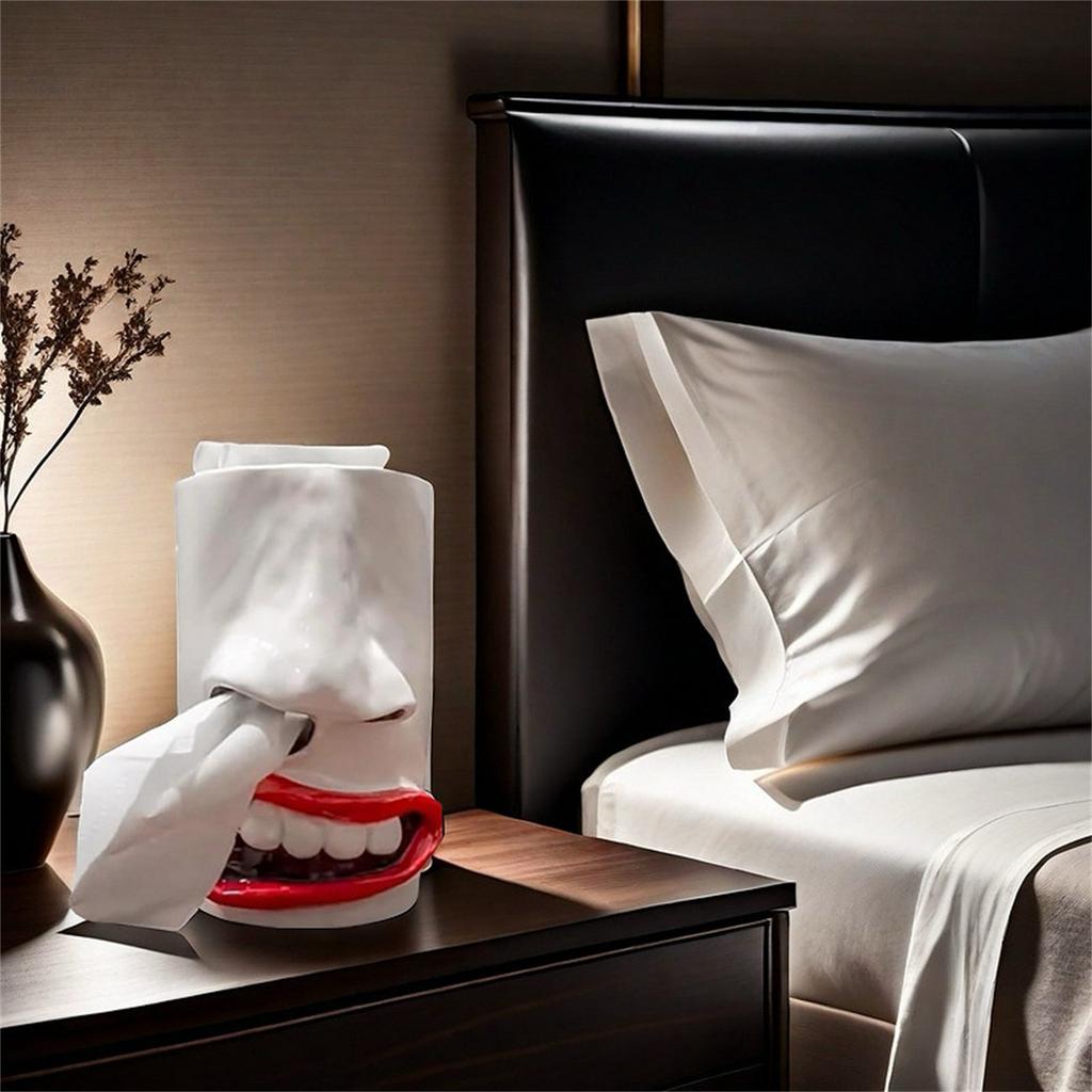 2025 Creative Tissue Organizer with Nose and Mouth Napkin Dispenser Resin Paper Towel Holder Box for Home Office Use